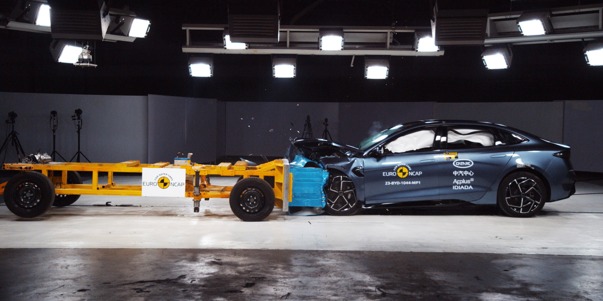 BYD Seal being crash tested by Euro NCAP