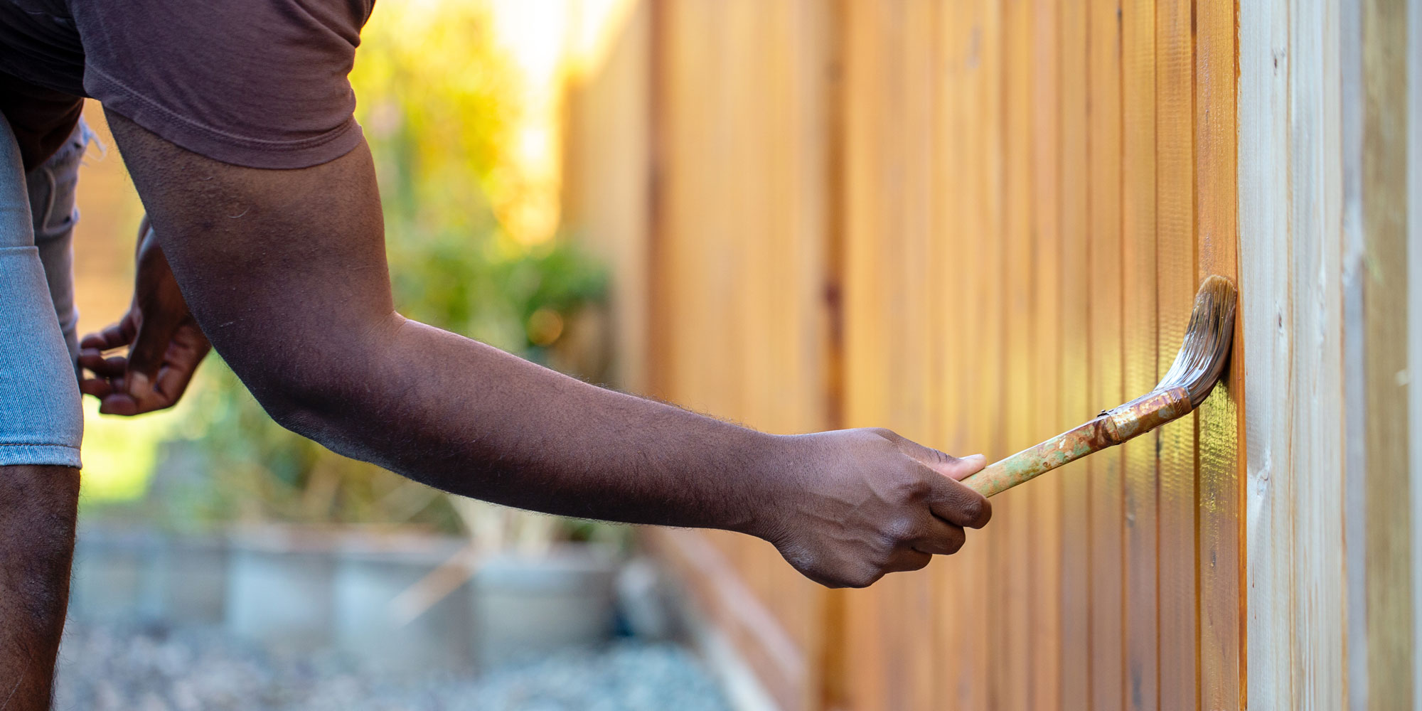 Painting a fence