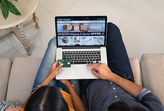 Couple shopping online